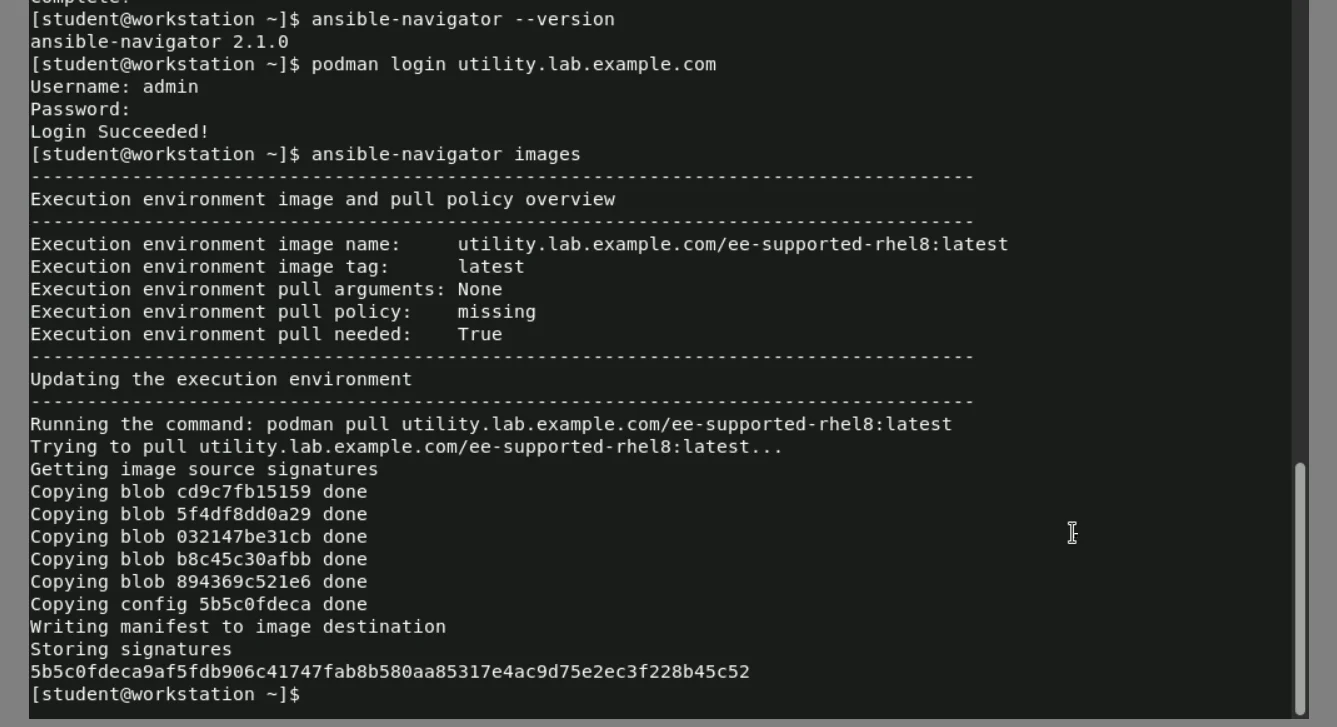 ansible-navigator images